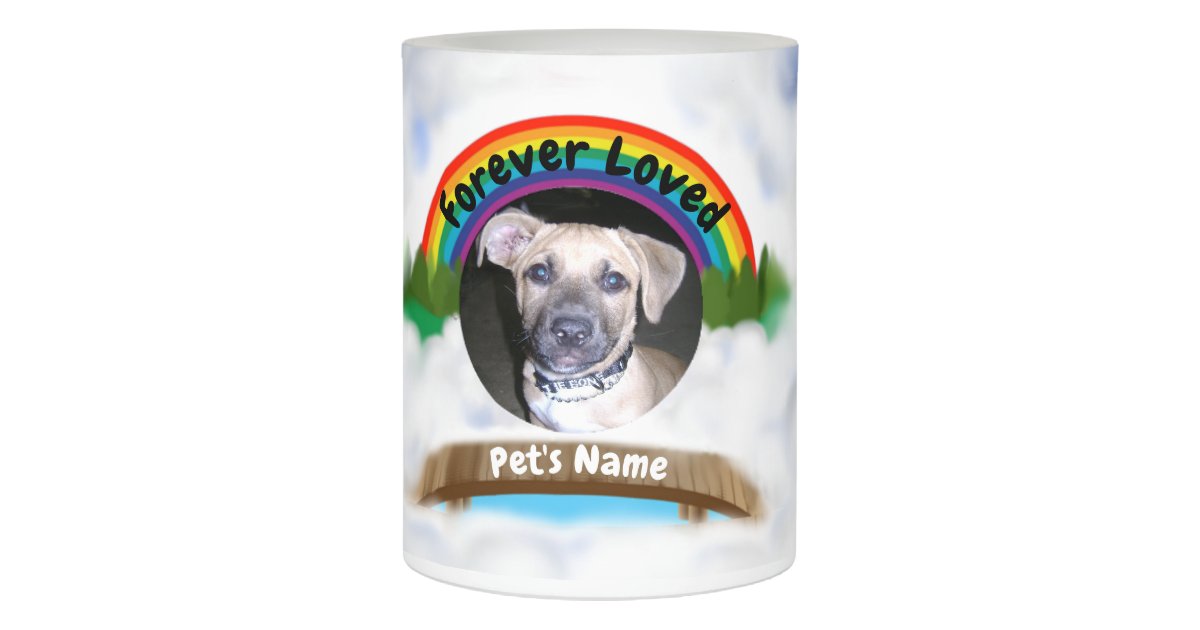 Rainbow Bridge Pet Loss Flameless Candle Zazzle Com