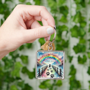 Rainbow Bridge Pet Loss Memory Petal Press Co Keychain