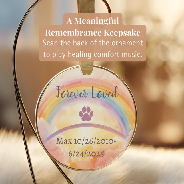 Rainbow Bridge Pet Loss Ornament | Interactive QR (Creator Uploaded)