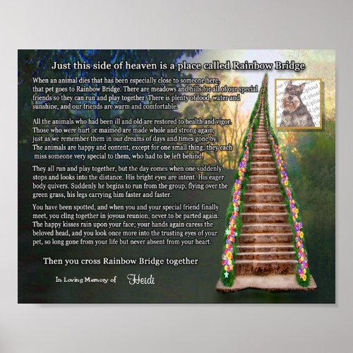 Rainbow Bridge Pet Loss Photo Wall Print