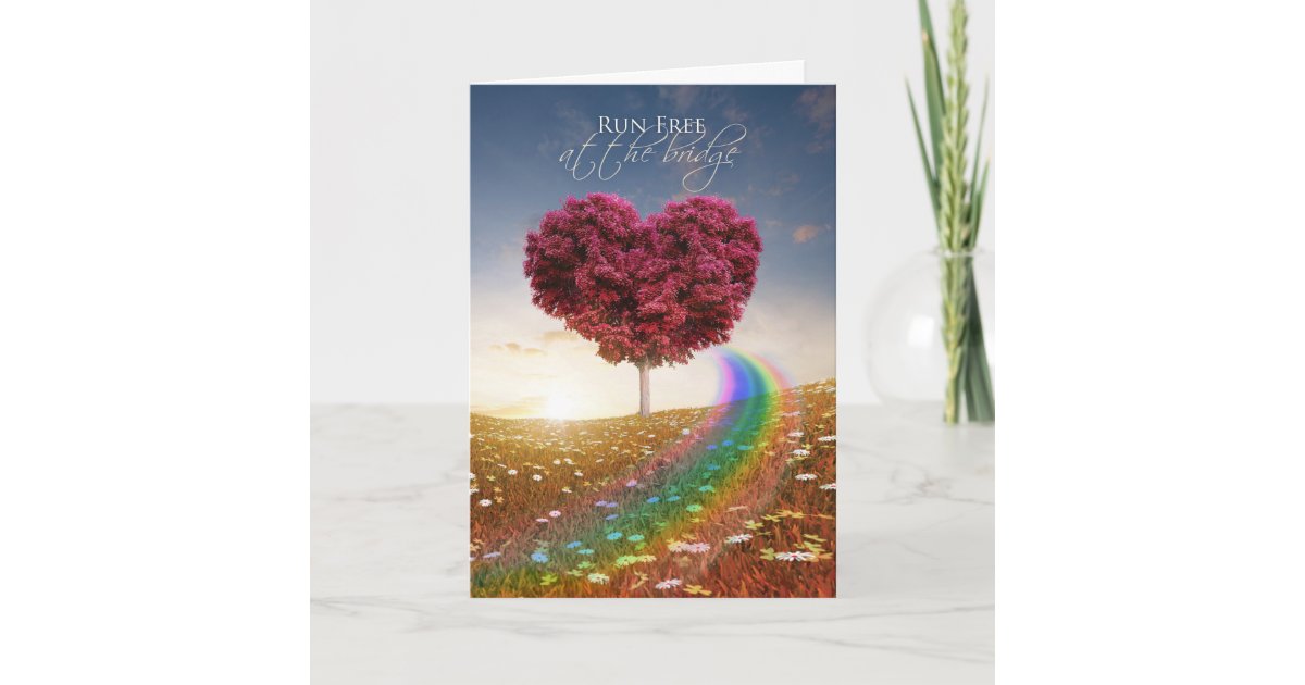 Rainbow Bridge Pet Loss Poem Sorry For Your Loss Card Zazzle Com