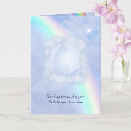 Rainbow Bridge Pet Loss with your text  photo Card