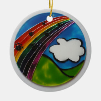 Rainbow Bridge Pet Memorial Ceramic Ornament