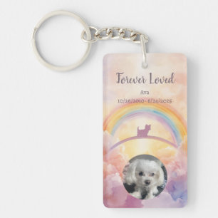 Rainbow Bridge Pet Memorial Keychain – Small Dog