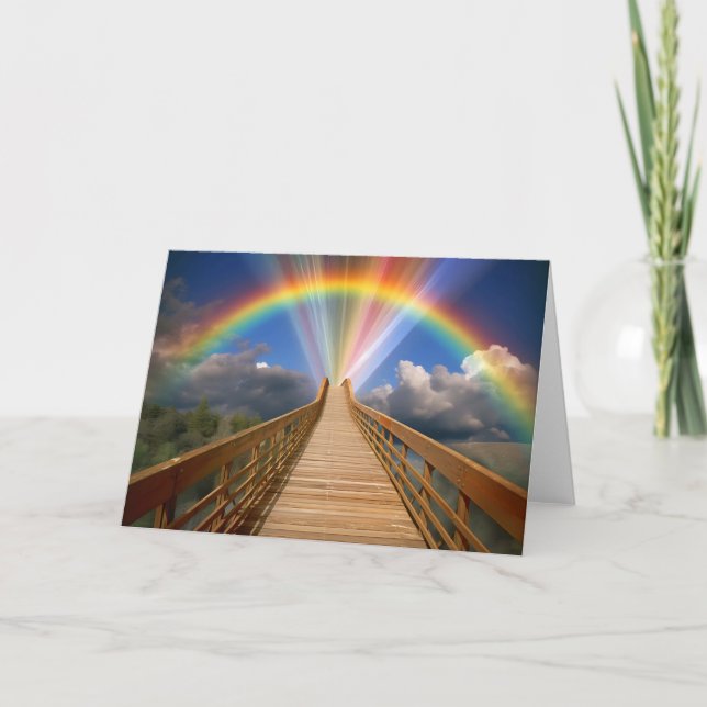 Rainbow Bridge Pet Memorial Loss Cat Dog Card (Front)