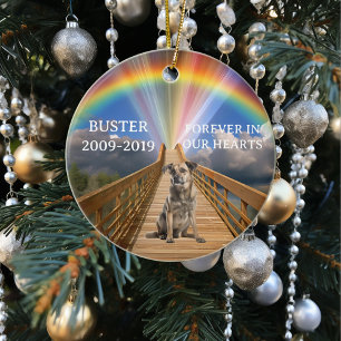 Rainbow Bridge Pet Memorial Loss Customize  Ceramic Ornament