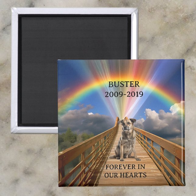 Rainbow Bridge Pet Memorial Loss Customize  Magnet (Creator Uploaded)