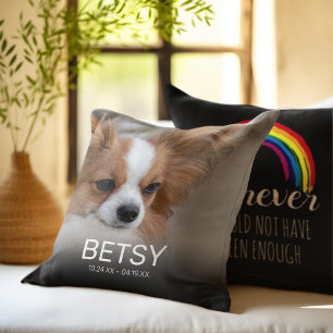Rainbow Bridge Pet Memorial Tribute Throw Pillow