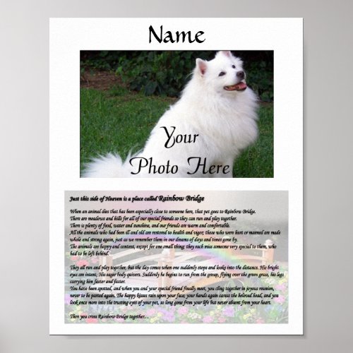 Rainbow Bridge Pet Memorial White Poster