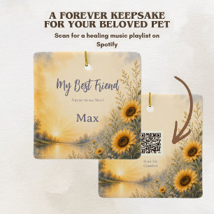 Rainbow Bridge Pet Memorial with Spotify Playlist Ceramic Ornament