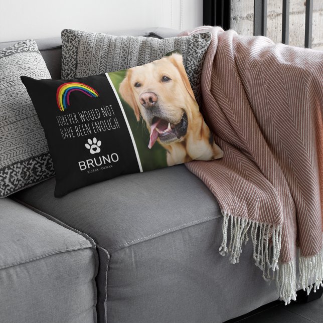 Rainbow Bridge Pet Photo Memorial Keepsake Accent Pillow (Creator Uploaded)