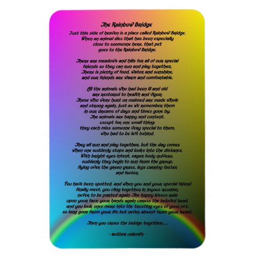 Rainbow Bridge Pet Poem Magnet