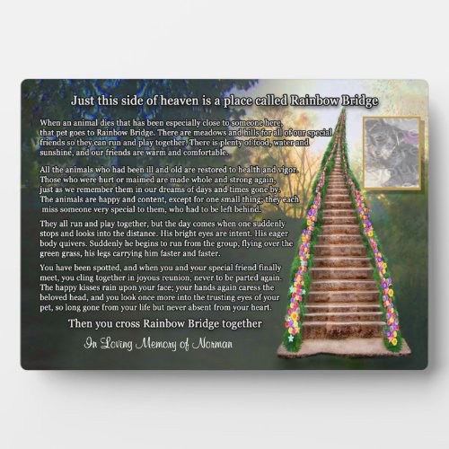 Rainbow Bridge Pet Remembrance Keepsake Plaque