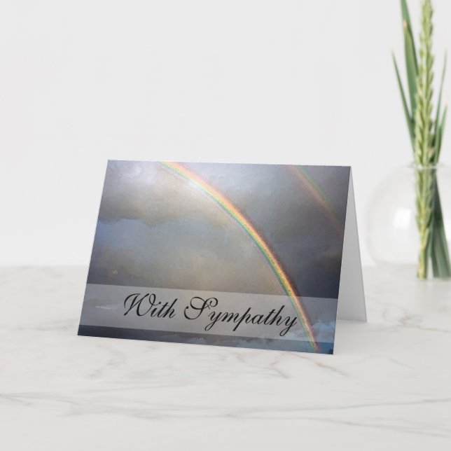 Rainbow Bridge Pet Sympathy Condolence Card (Front)