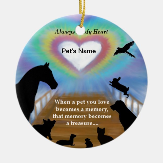 Rainbow Bridge Pets Ceramic Ornament (Front)