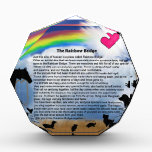 Rainbow Bridge Poem Award<br><div class="desc">The Rainbow Bridge pet memorial poem has been a great source of remembrance and comfort to pet lovers for years. Losing a pet is never easy... ... .. it"s like losing your best friend and a member of your family. Many BELIEVE when their beloved pets die they cross over the...</div>