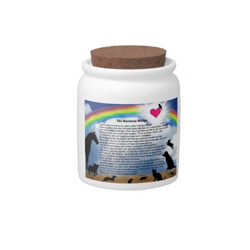 Rainbow Bridge Poem Candy Jar