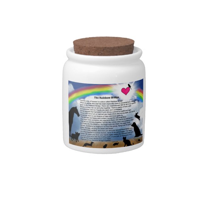 Rainbow Bridge Poem Candy Jar (Front)