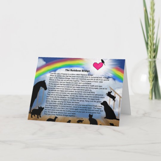 rainbow bridge poem card zazzlecom
