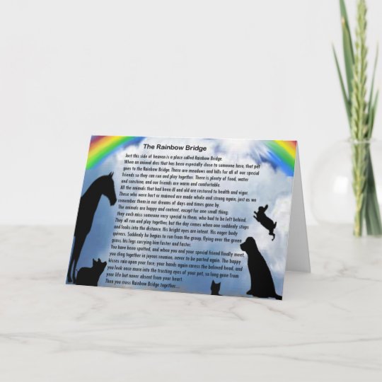 rainbow bridge poem card zazzlecom