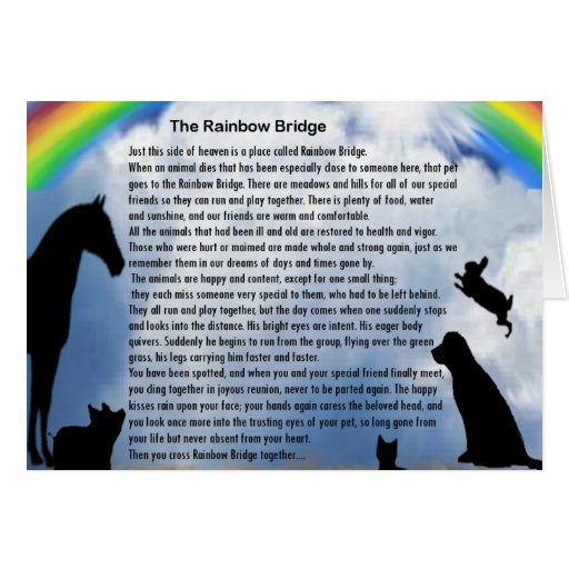 Rainbow Bridge Poem Card | Zazzle