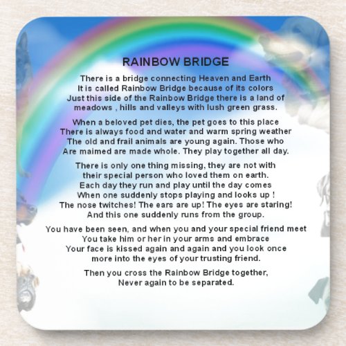 Rainbow Bridge Poem Coaster