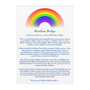 Rainbow Bridge Poem for Loss of Pet Acrylic Print