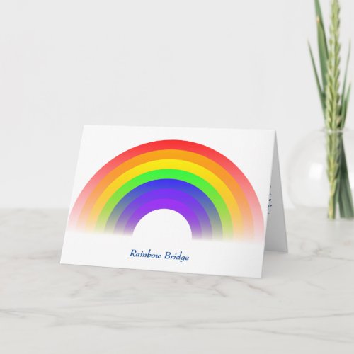 Rainbow Bridge Poem for Pet Loss Card