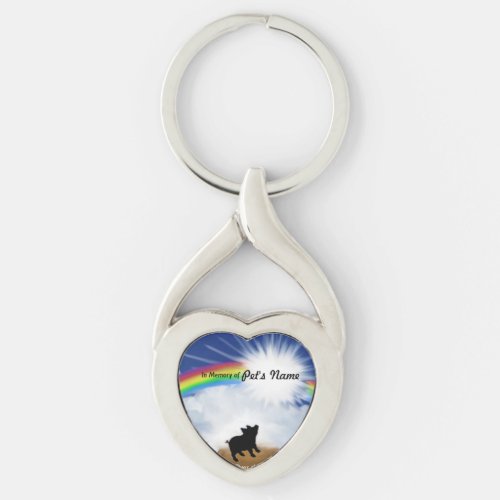 Rainbow Bridge Poem for Pigs Keychain