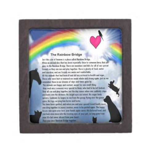 Rainbow Bridge Poem Jewelry Box