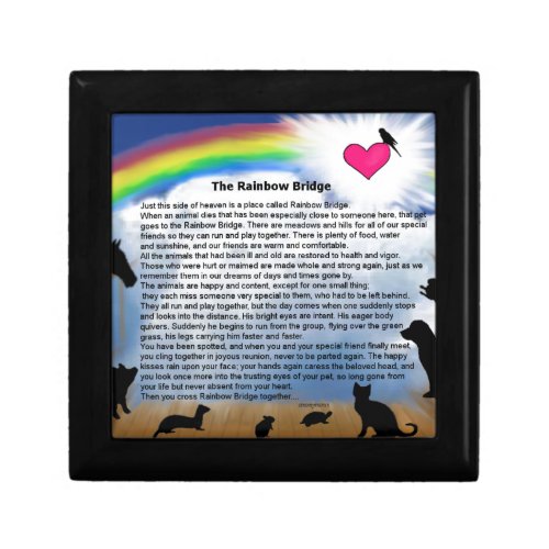 Rainbow Bridge Poem Keepsake Box