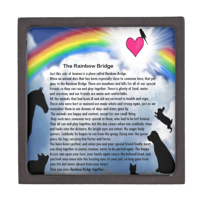 Rainbow Bridge Poem Keepsake Box | Zazzle.com