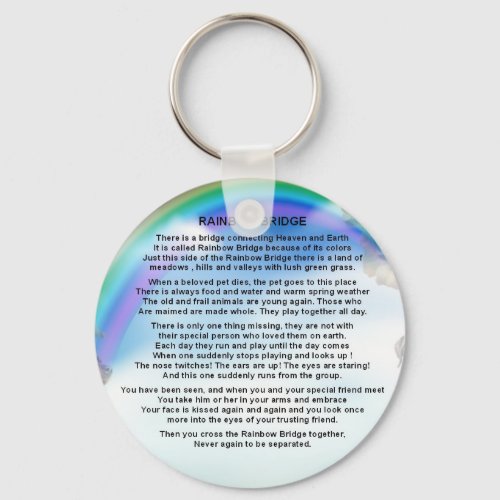 Rainbow Bridge Poem Keychain