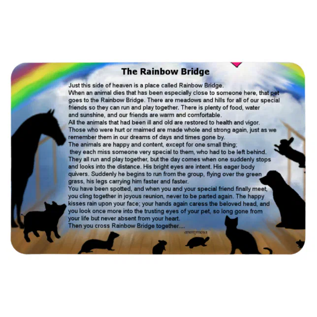 Rainbow Bridge Poem Magnet | Zazzle