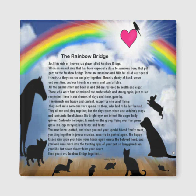 Rainbow Bridge Poem Magnet | Zazzle