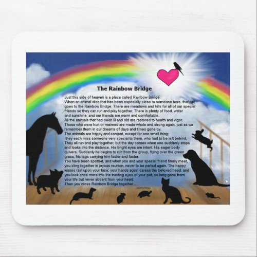 Rainbow Bridge Poem Mouse Pad