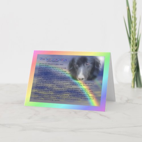 Rainbow Bridge Poem Pet Loss Sympathy Card