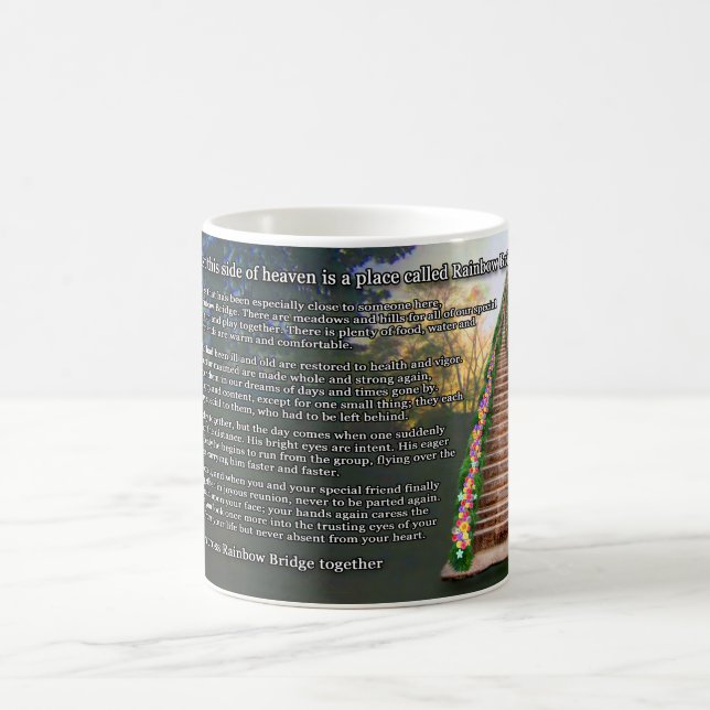 Rainbow Bridge Poem Pet Loss Sympathy Mug (Center)