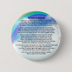 Rainbow Bridge Poem Pinback Button