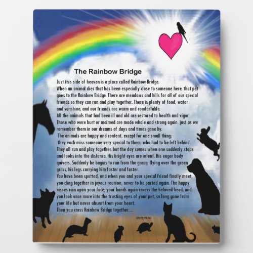 Rainbow Bridge Poem Plaque