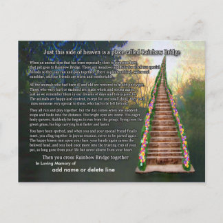 Rainbow Bridge Poem Sympathy Card
