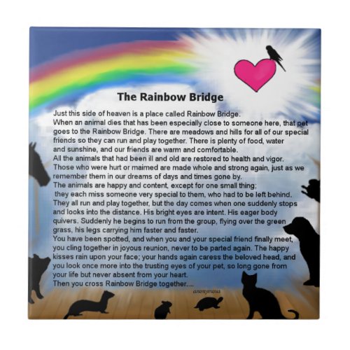 Rainbow Bridge Poem Tile