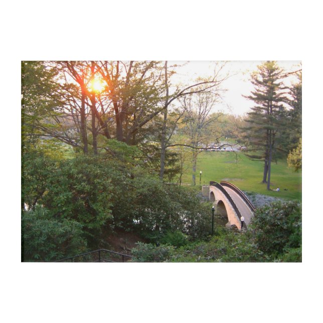 Rainbow Bridge Sunset at Grove City College Acrylic Print (Front)