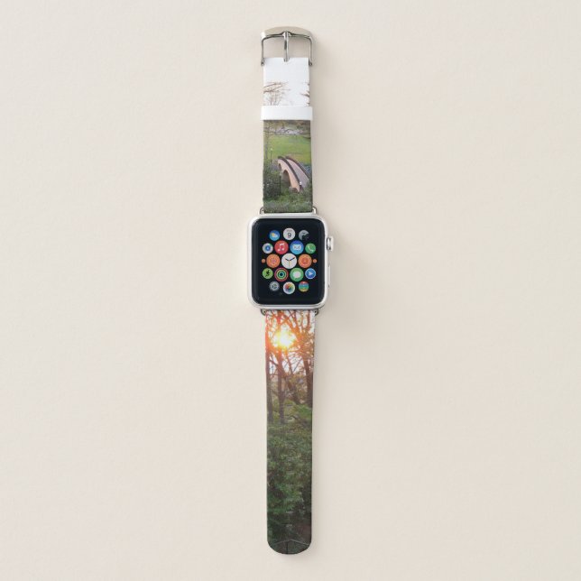Rainbow Bridge Sunset at Grove City College Apple Watch Band (Front)