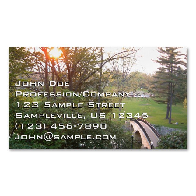 Rainbow Bridge Sunset at Grove City College Business Card Magnet (Front)