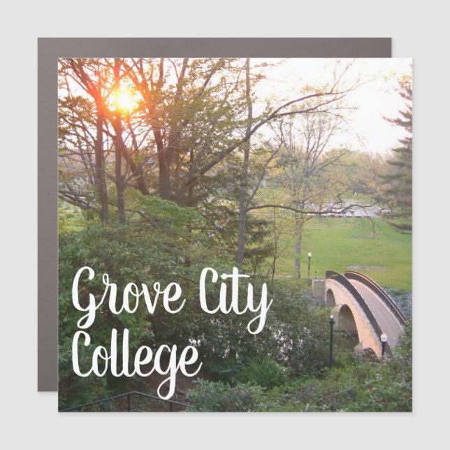 Rainbow Bridge Sunset at Grove City College Car Magnet (Front)