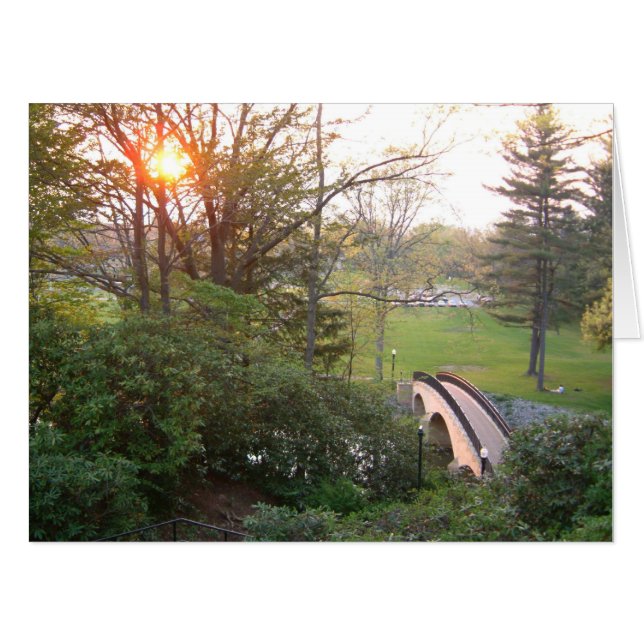 Rainbow Bridge Sunset at Grove City College Card (Front Horizontal)