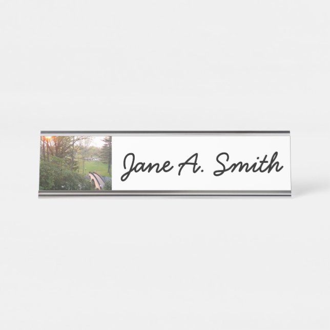 Rainbow Bridge Sunset at Grove City College Desk Name Plate (Front)