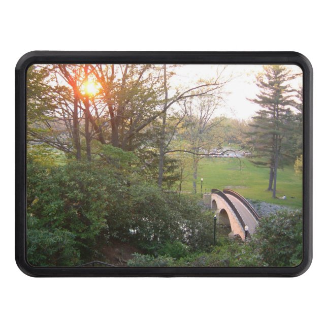 Rainbow Bridge Sunset at Grove City College Hitch Cover (Front)