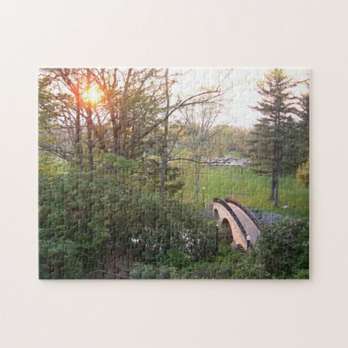 Rainbow Bridge Sunset at Grove City College Jigsaw Puzzle